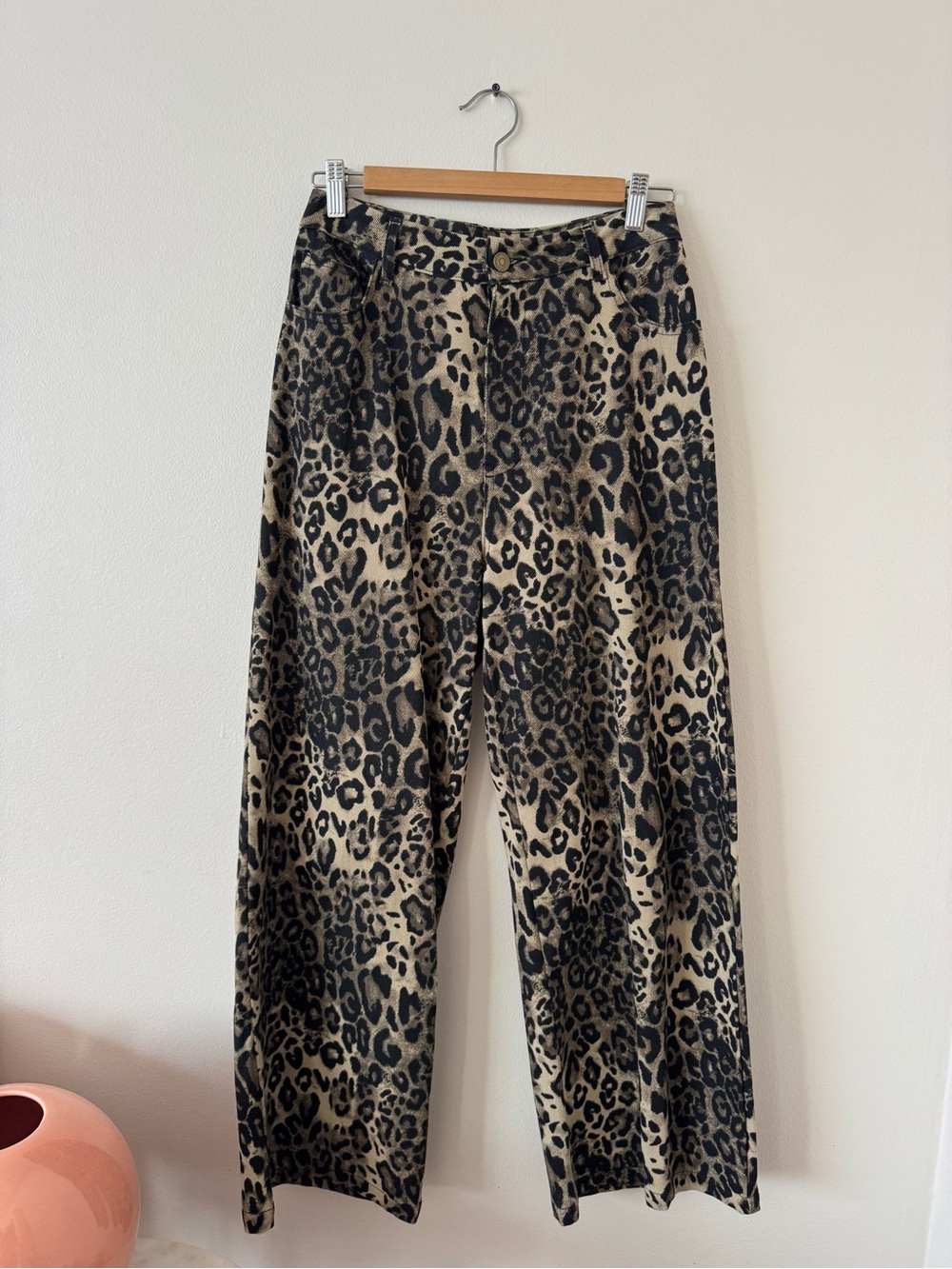 Cider Women's Leopard Print Wide Leg Pants
